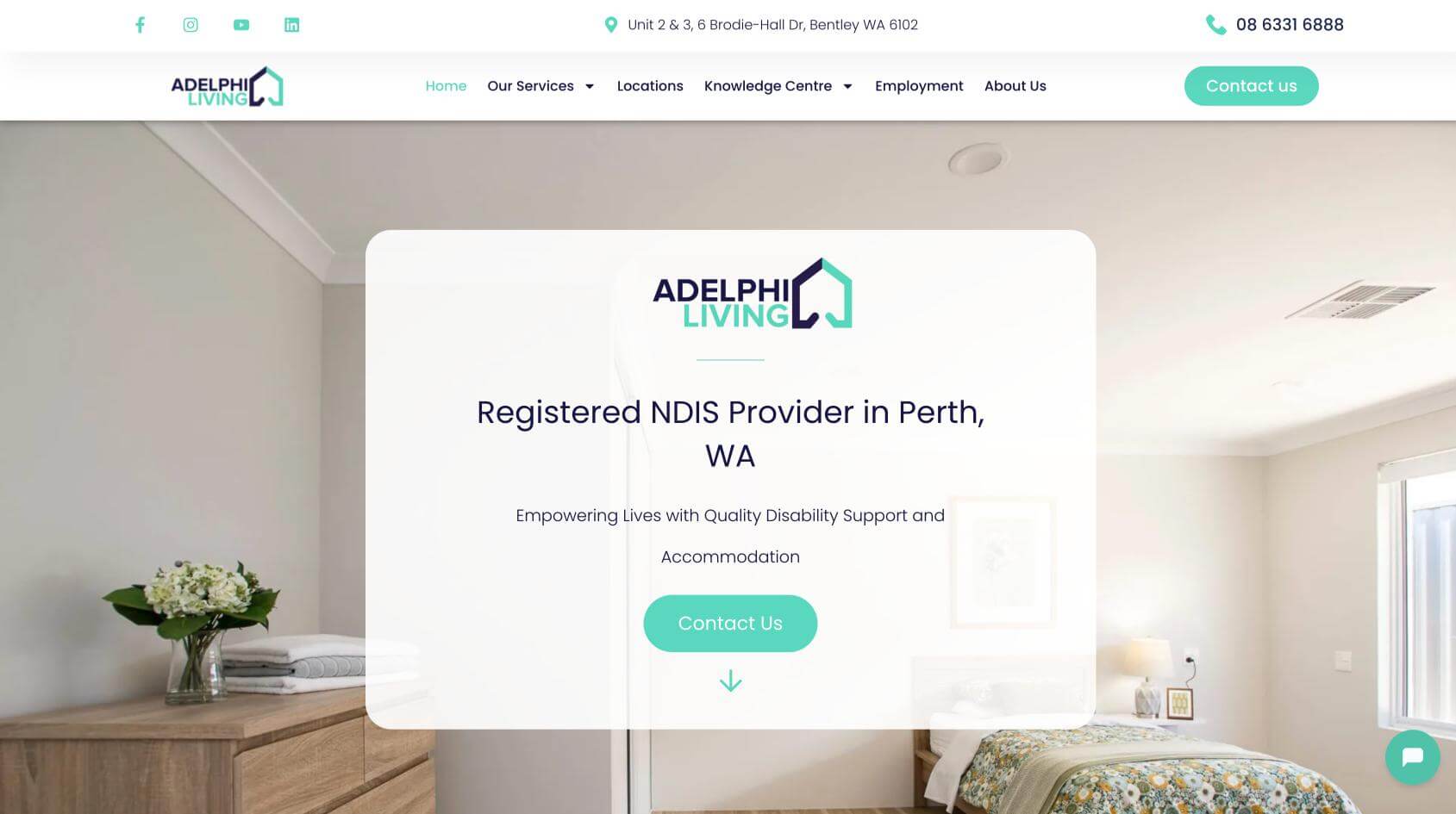 Adelphi Living Website Screenshot