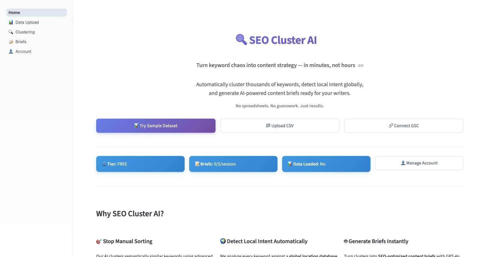 SEO Cluster AI Screenshot